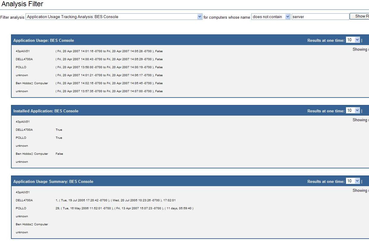 Report Available: Analysis Filter - Reporting - BigFix Forum